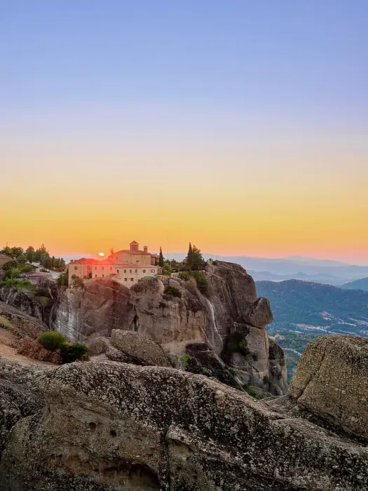 Framed Print : Monastery of Saint Stephen at sunrise, Meteora, Thessaly, Greece Framed Print : Monastery of Saint Stephen at sunrise, Meteora, Thessaly, Greece