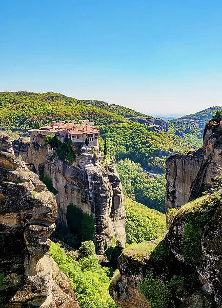 Monastery of Varlaam, elevated view, Meteora, Thessaly, Greece