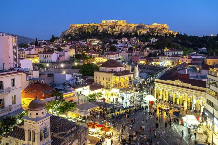 Framed Print : Monastiraki Square with the Acroplois and Parthenon behind, Athens, Greece Framed Print : Monastiraki Square with the Acroplois and Parthenon behind, Athens, Greece