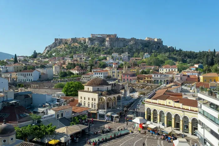 Framed Print : Monastiraki Square with the Acroplois and Parthenon behind, Athens, Greece Framed Print : Monastiraki Square with the Acroplois and Parthenon behind, Athens, Greece