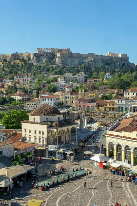 Framed Print : Monastiraki Square with the Acroplois and Parthenon behind, Athens, Greece Framed Print : Monastiraki Square with the Acroplois and Parthenon behind, Athens, Greece
