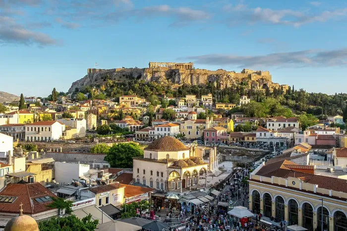 Framed Print : Monastiraki Square with the Acroplois and Parthenon behind, Athens, Greece Framed Print : Monastiraki Square with the Acroplois and Parthenon behind, Athens, Greece