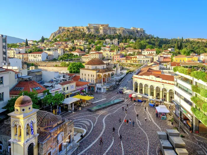 Framed Print : Monastiraki Square, Scenic Streets of old Town, Plaka District, Athens, Greece Framed Print : Monastiraki Square, Scenic Streets of old Town, Plaka District, Athens, Greece