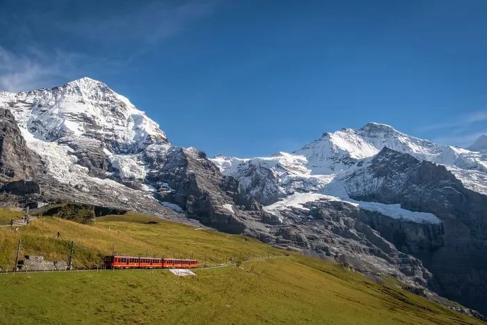 Framed Print : Monch and Jungfrau above Kleine Scheidegg, Berner Oberland, Switzerland