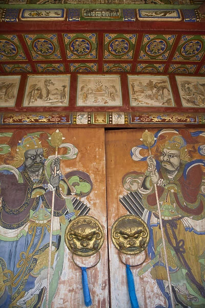 Mongolia, Ulaanbaatar, Entrance gates to Bogd Khann Palace & Museum - Previously a