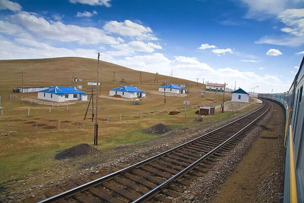 Mongolia, Ulaanbaatar, Trans Mongoian railway - approaching Ulaanbaatar
