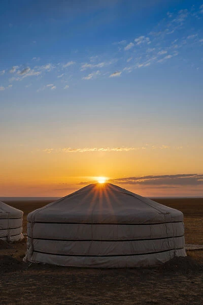 A mongolian ger in campsite, Mongolia, Mongolian, Asia, Asian
