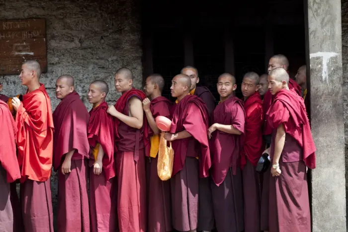 Framed Print : Monks at the Karchu Dratsang Monastery in Jankar, Bumthang, Bhutan Framed Print : Monks at the Karchu Dratsang Monastery in Jankar, Bumthang, Bhutan