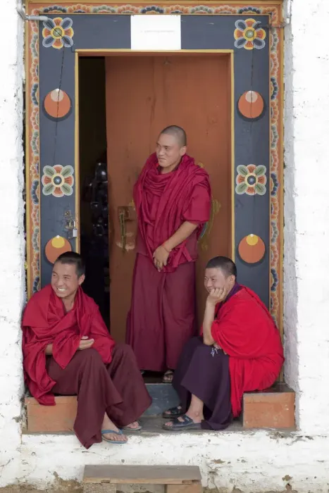 Framed Print : Monks at the Simtokha Dzong in Bhutan. Built in 1629 by Zhabdrung Ngawang Namgyal Framed Print : Monks at the Simtokha Dzong in Bhutan. Built in 1629 by Zhabdrung Ngawang Namgyal