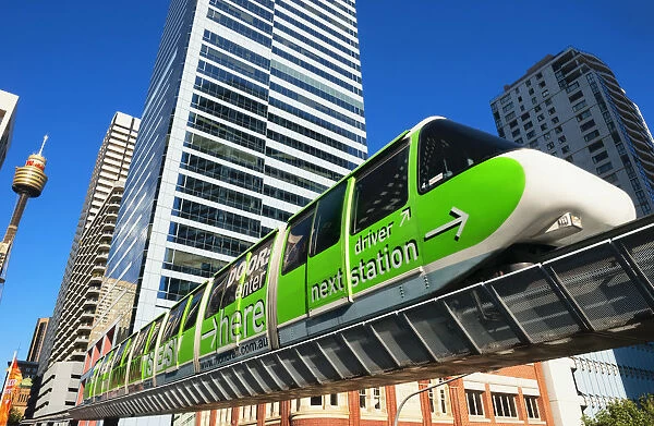 Monorail through city, Sydney, New South Wales, Australia