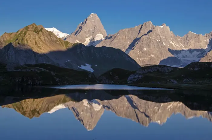 Framed Print : Mont Blanc in the mirror, Lac de Fenetre, (Grand Jorasses in the middle), Switzerland, Europe Framed Print : Mont Blanc in the mirror, Lac de Fenetre, (Grand Jorasses in the middle), Switzerland, Europe