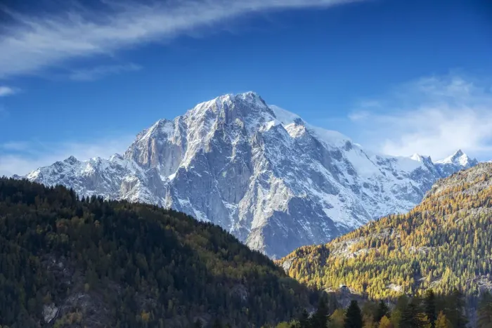 Framed Print : Monte Bianco at sunset, Aosta Valley, Italy, Europe Framed Print : Monte Bianco at sunset, Aosta Valley, Italy, Europe