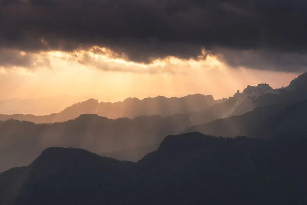 Monte Croce sunset over the Italian alps
