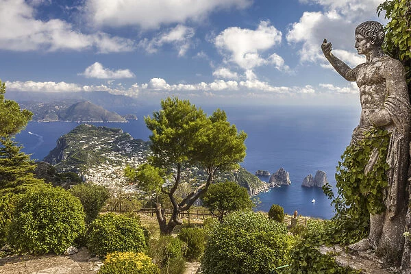 Monte Solaro with Augustus statue, Anacapri, Capri, Gulf of Naples, Campania, Italy