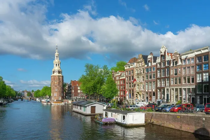 Framed Print : Montelbaanstoren tower by Oudeschans canal against sky, Amsterdam, North Holland, Netherlands Framed Print : Montelbaanstoren tower by Oudeschans canal against sky, Amsterdam, North Holland, Netherlands