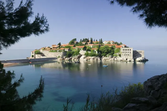 Framed Print : Montenegro, Adriatic coast, Sveti Stefan Framed Print : Montenegro, Adriatic coast, Sveti Stefan