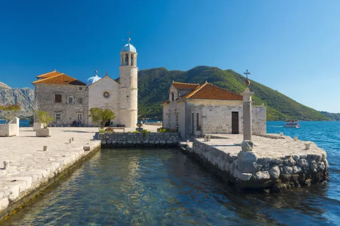 Framed Print : Montenegro, Bay of Kotor, Perast, Our Lady of the Rocks Island, Church of Our Lady