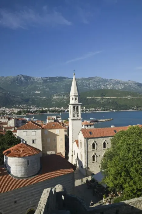 Framed Print : Montenegro, Budva, Old Town (Stari Grad), Old Town Church