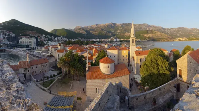 Framed Print : Montenegro, Budva, Old Town, Stari Grad, Church of the Holy Trinity, Crkva Sv. Trojice