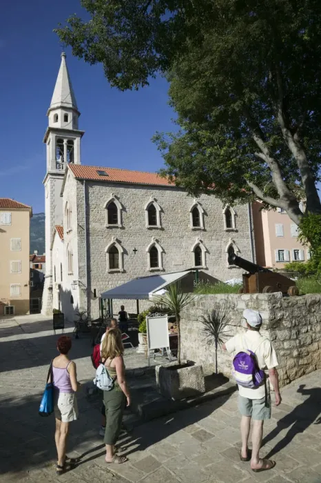 Framed Print : Montenegro, Budva, Old Town (Stari Grad), Old Town Church