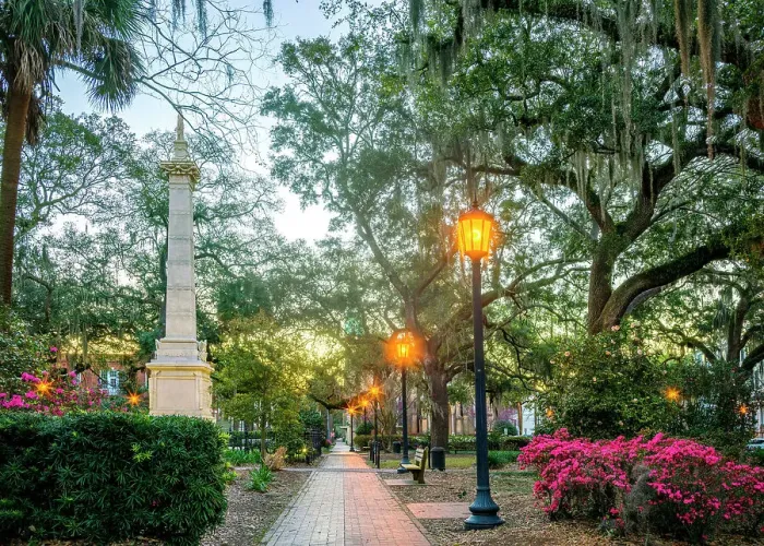 Framed Print : Monterey Square Savannah, Georgia, USA Framed Print : Monterey Square Savannah, Georgia, USA