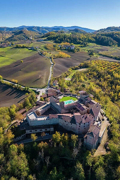 Montesegale castle in autumn. Oltrepo Pavese, Province of Pavia, Lombardy, Italy