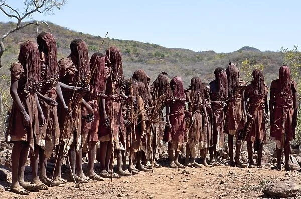 For two to three months after their circumcision, Pokot boys sing and dance in a special seclusion camp while undergoing instruction from tribal elders. During this time, they must wear goatskins, conceal their faces with masks made from