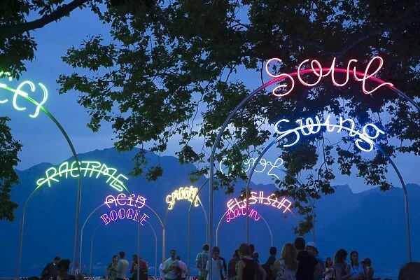 Montreux during the Jazz festival, Lake Geneva, Vaud, Switzerland