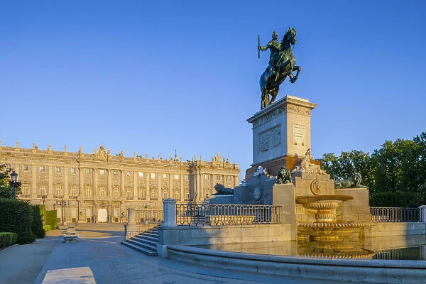 Monument to Philip lV in the Plaza de Oriente, Madrid, Spain