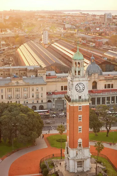 Framed Print : The Monumental Tower with the Retiro Train Station and La Plata River in the background at sunset, Buenos Aires, Argentina Framed Print : The Monumental Tower with the Retiro Train Station and La Plata River in the background at sunset, Buenos Aires, Argentina
