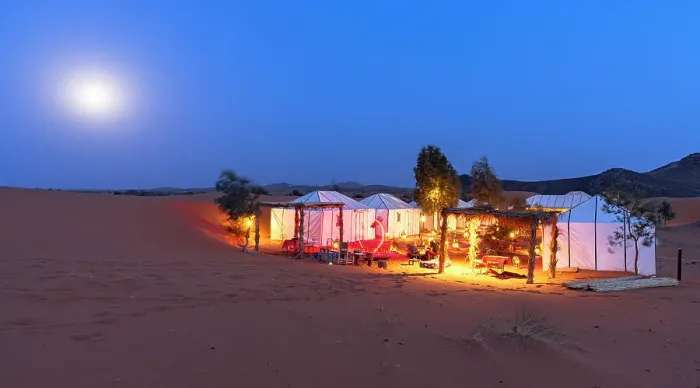 Framed Print : Full moon over berber tents in a desert camp, Erg Chebbi, Merzouga, Sahara Desert, Morocco Framed Print : Full moon over berber tents in a desert camp, Erg Chebbi, Merzouga, Sahara Desert, Morocco