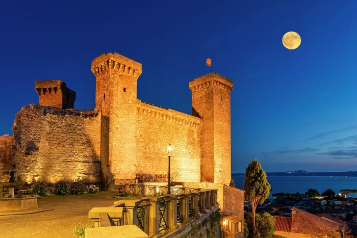 Framed Print : Full Moon over Bolsena Castle (Rocca Monaldeschi della Cervara), Bolsena, Lazio, Italy, Europe Framed Print : Full Moon over Bolsena Castle (Rocca Monaldeschi della Cervara), Bolsena, Lazio, Italy, Europe