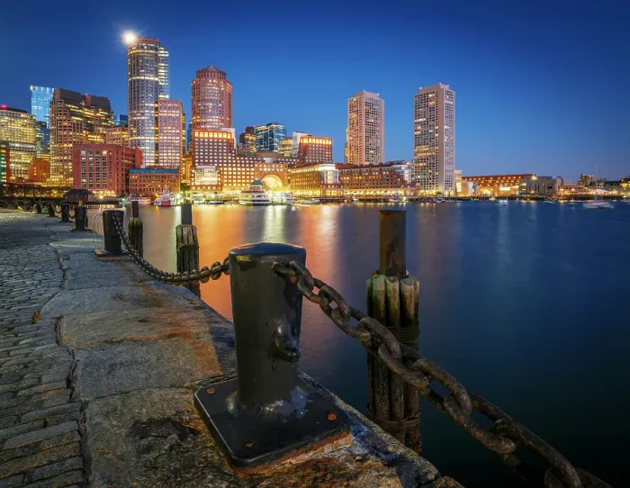Framed Print : Full Moon, Boston Old Harbor Waterfront Boston, Massachusetts, USA Framed Print : Full Moon, Boston Old Harbor Waterfront Boston, Massachusetts, USA