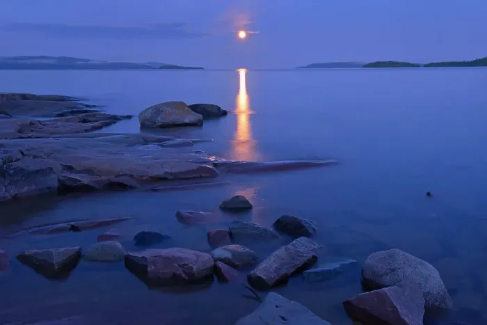 Framed Print : Moon over Lake Superior Rossport, Ontario, Canada Framed Print : Moon over Lake Superior Rossport, Ontario, Canada