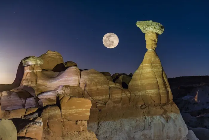 Framed Print : Full Moon over The Toadstools, Paria Rimrocks, Grand Staircase Escalante National Monument, Utah, USA Framed Print : Full Moon over The Toadstools, Paria Rimrocks, Grand Staircase Escalante National Monument, Utah, USA