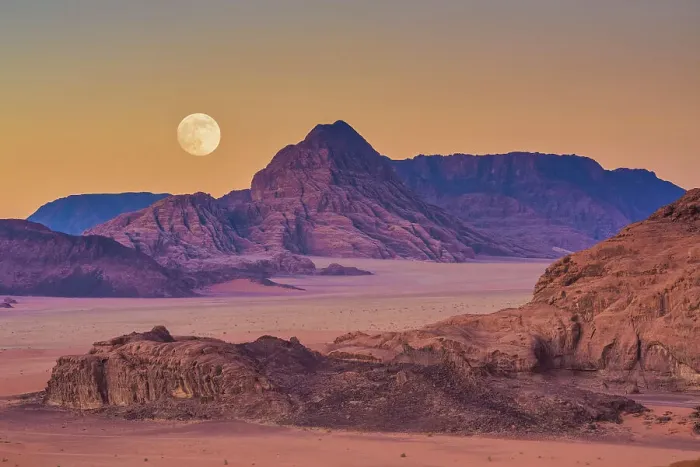Framed Print : Full Moon over Wadi Rum, Jordan Framed Print : Full Moon over Wadi Rum, Jordan