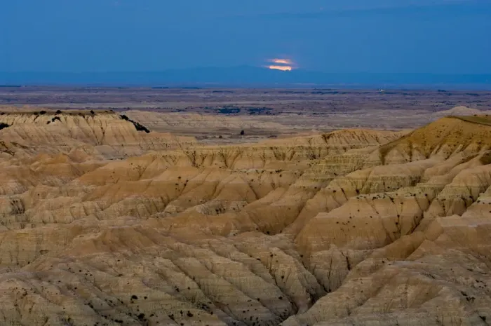 Framed Print : Moonrise, Badlands National Park, South Dakota, USA Framed Print : Moonrise, Badlands National Park, South Dakota, USA