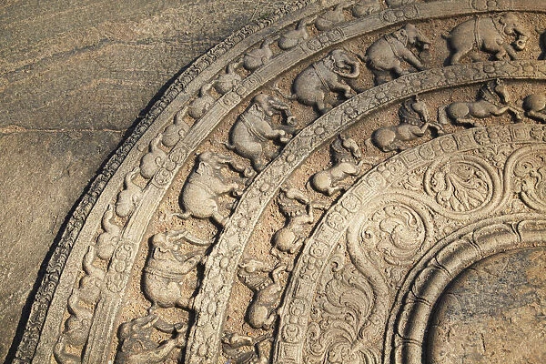 Moonstone at Vatadage, Quadrangle, Polonnaruwa (UNESCO World Heritage Site), North