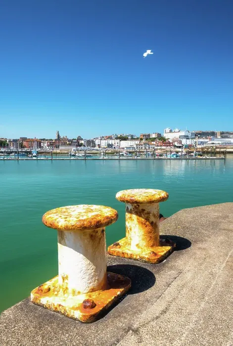 Framed Print : Mooring bollards in the Ramsgate Royal Harbour Marina, the only Royal harbour in the country, Kent, England Framed Print : Mooring bollards in the Ramsgate Royal Harbour Marina, the only Royal harbour in the country, Kent, England