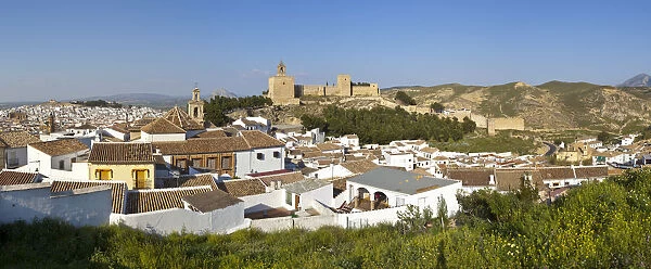 Moorish Alcazaba (castle) & city overview, Antequera, Malaga Province, Andalusia, Spain