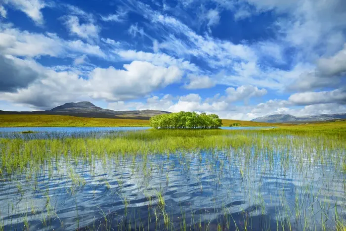 Framed Print : Moorland - United Kingdom, Scotland, Sutherland, Loch Awe - Highlands