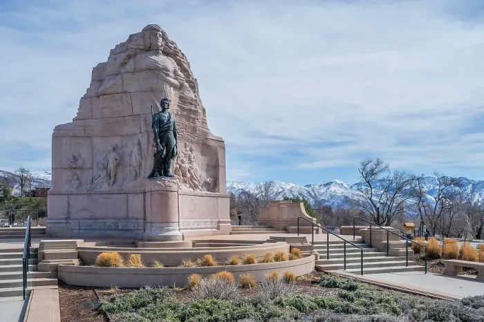 Framed Print : Mormon Battalion Monument, Salt Lake City, Utah, USA