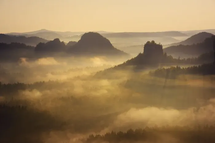 Framed Print : Morning atmosphere in the Elbe Sandstone Mountains, view of the Hintere Raubschlosz or Winterstein, fog in the valley, Saxon Switzerland National Park, Saxony, Germany, Europe Framed Print : Morning atmosphere in the Elbe Sandstone Mountains, view of the Hintere Raubschlosz or Winterstein, fog in the valley, Saxon Switzerland National Park, Saxony, Germany, Europe