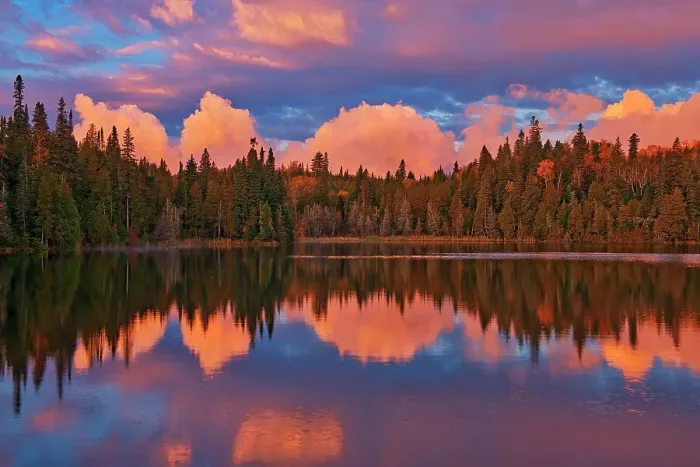 Framed Print : Morning clouds reflected in Crozier Lake in Algoma District North of Lake Superior Provincial Park, Ontario, Canada Framed Print : Morning clouds reflected in Crozier Lake in Algoma District North of Lake Superior Provincial Park, Ontario, Canada