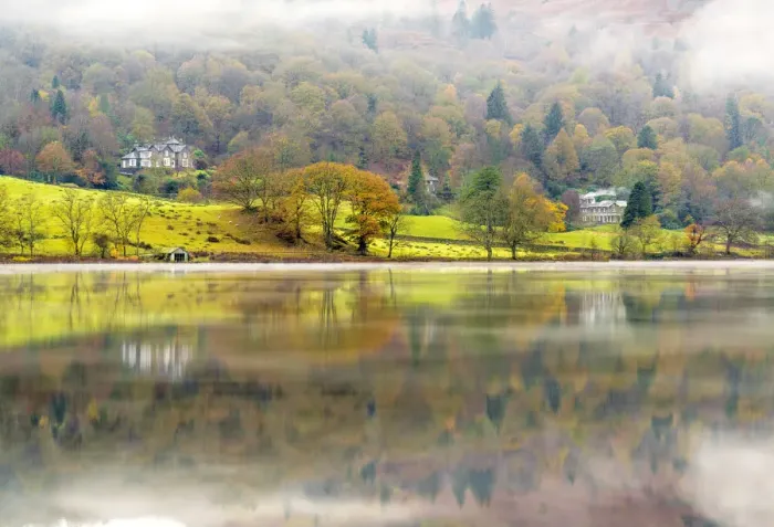 Framed Print : Morning mist on Grasmere, Cumbria, England Framed Print : Morning mist on Grasmere, Cumbria, England