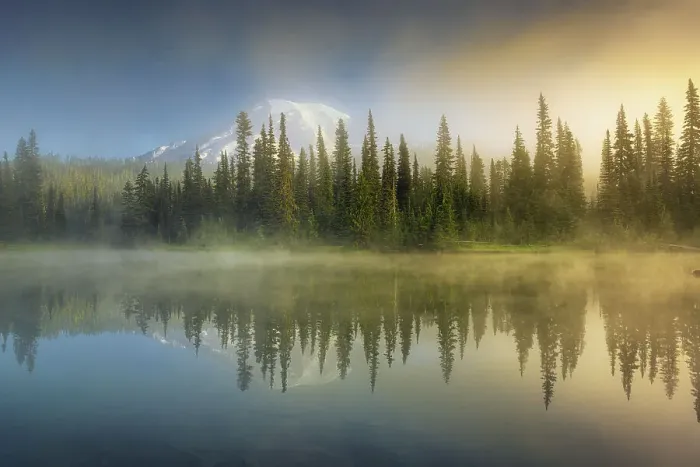 Framed Print : Morning at Reflection Lakes with Mt. Rainier in the background, Nationalpark Mt. Rainier, North West, Washington State, USA Framed Print : Morning at Reflection Lakes with Mt. Rainier in the background, Nationalpark Mt. Rainier, North West, Washington State, USA