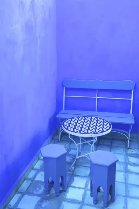 Framed Print : Moroccan Table And Chairs, Chefchaouen, Morocco, North Africa