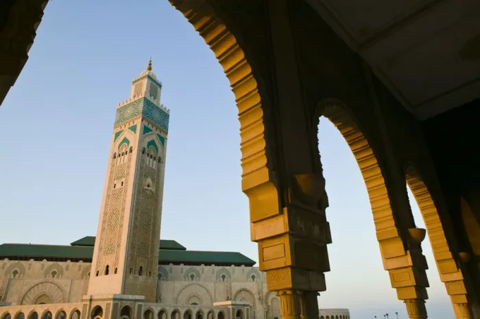 Framed Print : Morocco, Casablanca, Hassan II Mosque (b Framed Print : Morocco, Casablanca, Hassan II Mosque (b