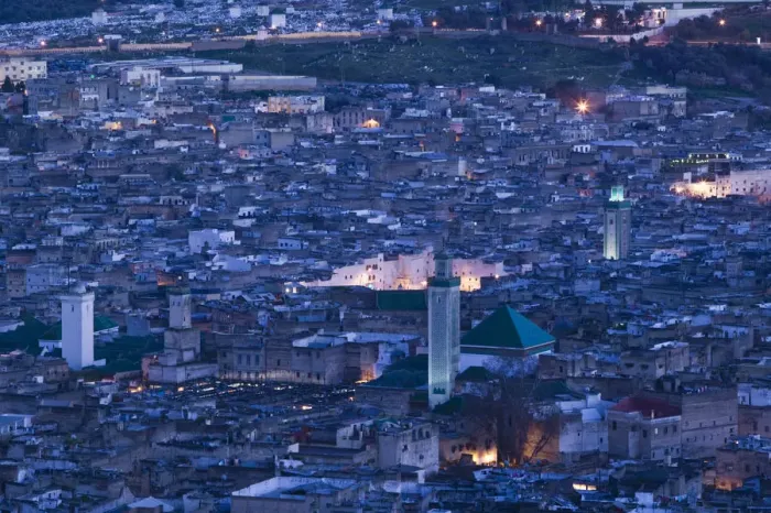 Framed Print : Morocco, Fes, Fes El-Bali (Old Fes), Evening View from the Merenid Tombs Framed Print : Morocco, Fes, Fes El-Bali (Old Fes), Evening View from the Merenid Tombs