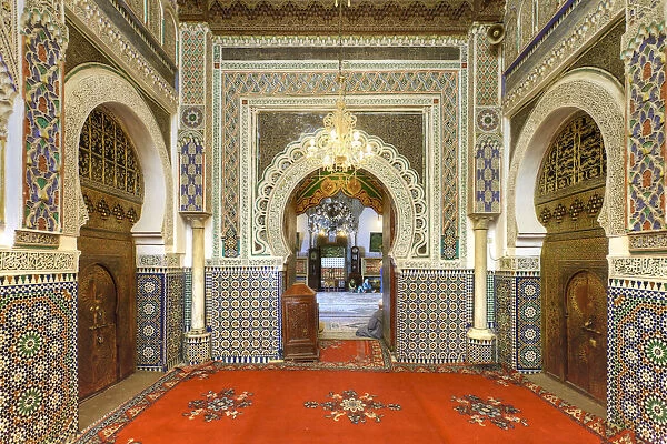 Morocco, Fes, Medina (Old Town), Zaouia Moulay Idriss II Mausoleum
